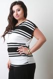 Striped Button Sleeve Top