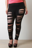 Distressed Razor Cut Leggings