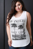 Los Angeles Graphic Print Thank Top