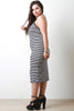 Striped Ribbed Knit Midi Dress