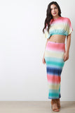 Stripe Tie Dye Maxi Skirt