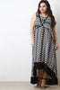 Woven Print Crochet Sleeveless Maxi Dress