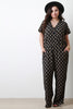 Woven Chevron Print Surplice Jumpsuit