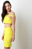 Caged Shoulder Crossing Straps Bodycon Dress