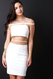 Caged Shoulder Crossing Straps Bodycon Dress