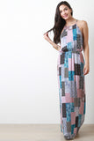 Patchwork Printed Sleeveless Maxi Dress