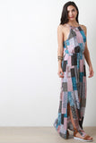 Patchwork Printed Sleeveless Maxi Dress