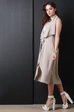 Draped Self-Tie Sleeveless Cardigan