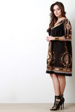 African Dashiki Print V-neck Dress