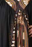 African Dashiki Print V-neck Dress