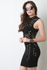 Eyelet Mock Neck Bodycon