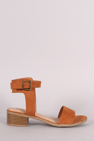 Wild Diva Lounge Suede Block Heel Sandal