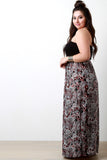 Empire Waist Paisley Boho Belted Maxi Dress