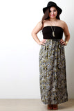 Empire Waist Paisley Boho Belted Maxi Dress