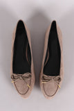 Qupid Almond Toe Bow Loafer Flats