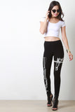 Gun Graphic Stretch Knit Leggings