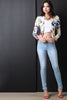 Cropped Open Front Floral Blazer