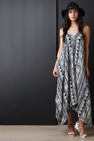 Tie Spaghetti Strap V Neck Maxi Dress