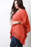 Crochet Lace Trim Kimono Top