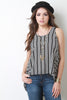 Corset Lace up Striped Top