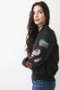 Patches Zip Up Bomber Jacket