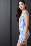 Surplice Striped Bodycon Mini Dress