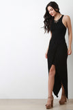 Jersey Knit Twisted-Front Sleeveless Dress