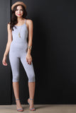 Spaghetti Strap Cross Back Cut Out Jumpsuit