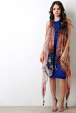 Faded Stars And Stripes Tassel Poncho