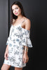 Cold Shoulder Floral Shift Dress