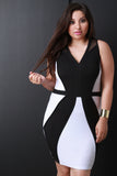 Color Block Sleeveless Bodycon Dress