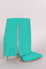 Fold Down Shaft Zipper Accent Stiletto Booties