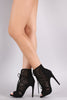 Wild Diva Lounge Perforated Suede Slit Lace-Up Booties