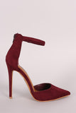 Shoe Republic LA Suede Ankle Strap Stiletto Pump