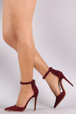 Shoe Republic LA Suede Ankle Strap Stiletto Pump