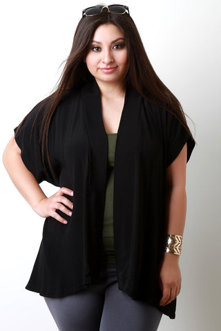 Dolman Sleeve Open Front Cardigan