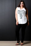 Tribal Elephant Graphic Print Sleeveless Top