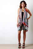 Embroidered T-Back Printed Cover-Up Poncho