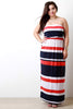 Multicolor Striped Empire Waist Maxi Dress