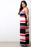 Multicolor Striped Empire Waist Maxi Dress