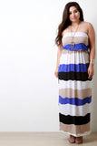 Multicolor Striped Empire Waist Maxi Dress