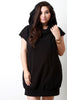 Cowl Neck Hoodie Pocketed Shirt Dress