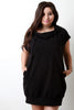 Cowl Neck Hoodie Pocketed Shirt Dress