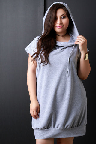 Cowl Neck Hoodie Pocketed Shirt Dress