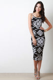 Tribal Pattern Bodycon Midi Dress