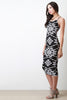 Tribal Pattern Bodycon Midi Dress