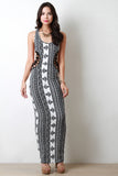 Side Cut Out Crochet Lace Trim Maxi Dress