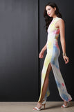 Pastel Tie Dye Double Slit Maxi Dress