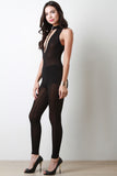 Semi-Sheer Keyhole Sleeveless Jumpsuit