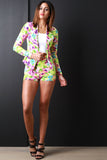 Pastel Floral Open Front Blazer